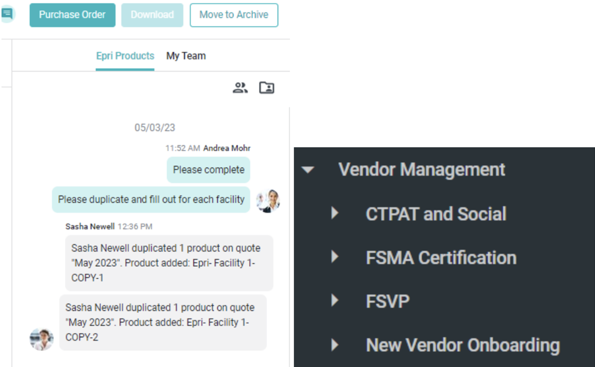 Manage vendor and product info collaboratively