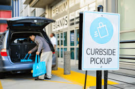 Curbside pickup station for retail consumers. 